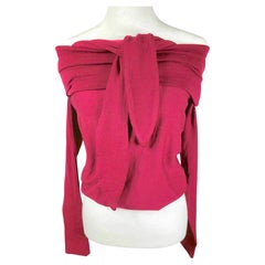 Romeo Gigli OffShoulder Tied Halter LongSleeve StretchWool Knit Pullover, 1990s