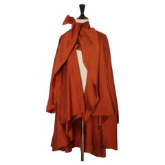 Cappotto in seta arancione Romeo Gigli, anni '90