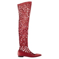 Romeo Gigli Perforated Over-The-Knee Boots - '00s