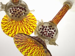 Romeo Gigli Pomegranate Candlesticks, Zanfirico, Massiccio and Gold Leaf, Unique