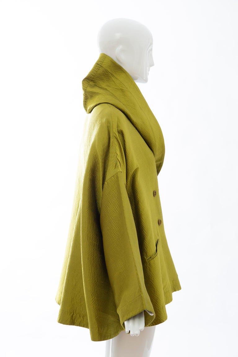 Romeo Gigli Runway Silk Cotton Chartreuse Green Evening Jacket, Fall ...