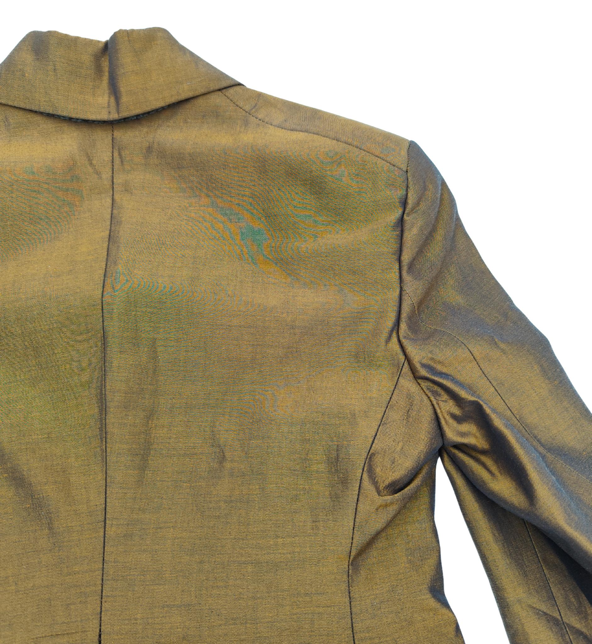 Romeo Gigli S/S 1990 bronzefarbener Langblazer im Angebot 6