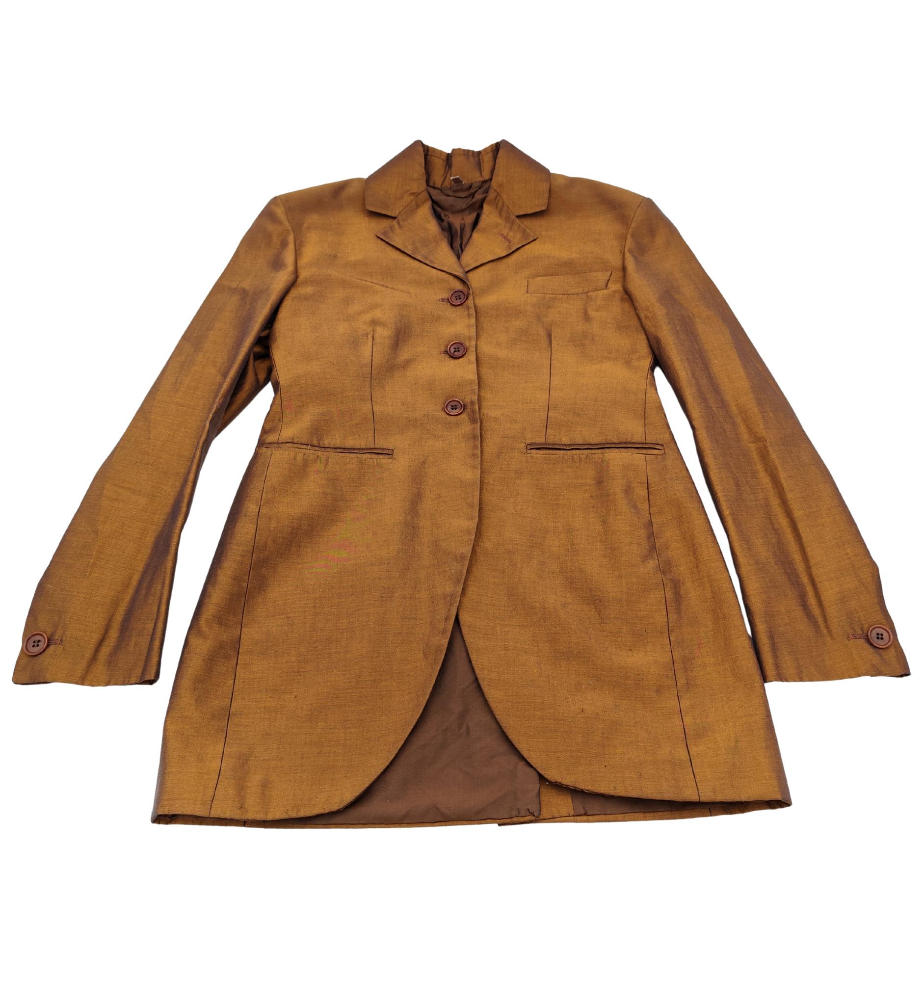 Romeo Gigli S/S 1990 bronzefarbener Langblazer im Angebot 1