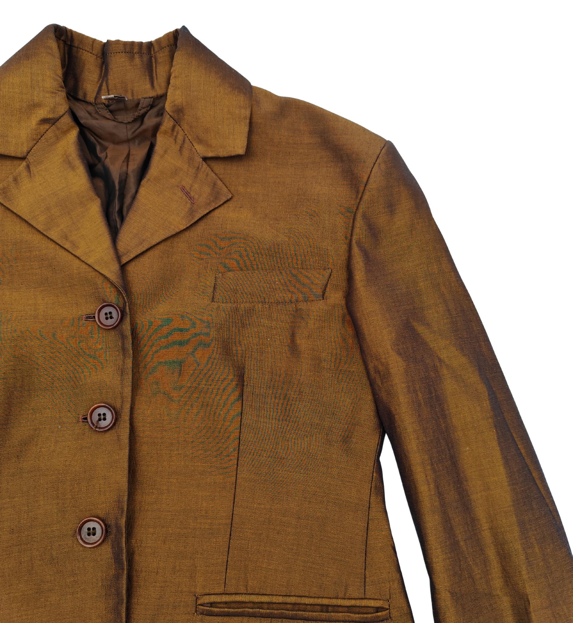 Romeo Gigli S/S 1990 bronzefarbener Langblazer im Angebot 4