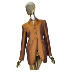 Romeo Gigli S/S 1990 metallic bronze long blazer