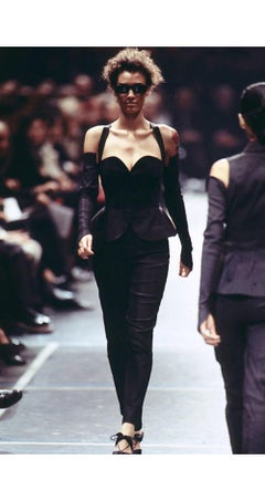 Romeo Gigli S/S 1996 runway black satin long gloves