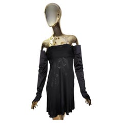 Romeo Gigli S/S 1996 runway black satin long gloves