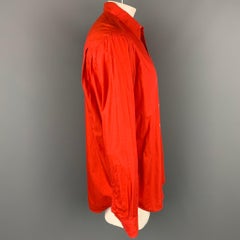 ROMEO GIGLI Größe L Rotes langärmeliges Hemd aus Baumwolle mit Knopfleiste