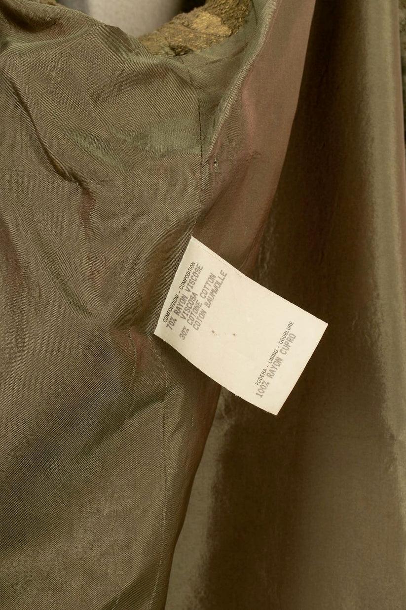Roméo Gigli Sleeveless Jacket in Green Velvet For Sale 4