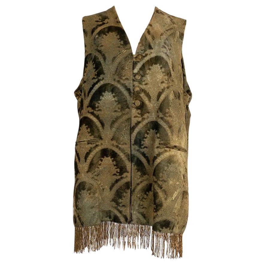 Roméo Gigli Ärmellose Jacke aus grünem Samt