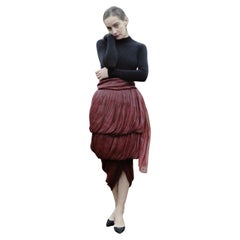 Retro Documented SS1990 Romeo Gigli Linen Tiered Skirt 