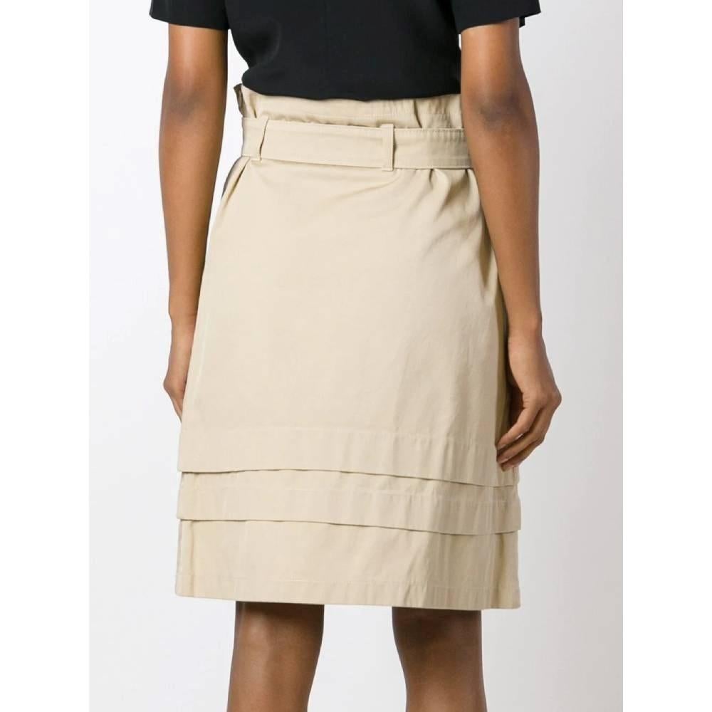 Women's Romeo Gigli Vintage beige cotton 2000s high waist A-line skirt