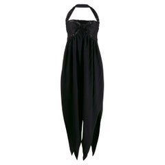 Romeo Gigli Vintage black 90s sequined strapless dress