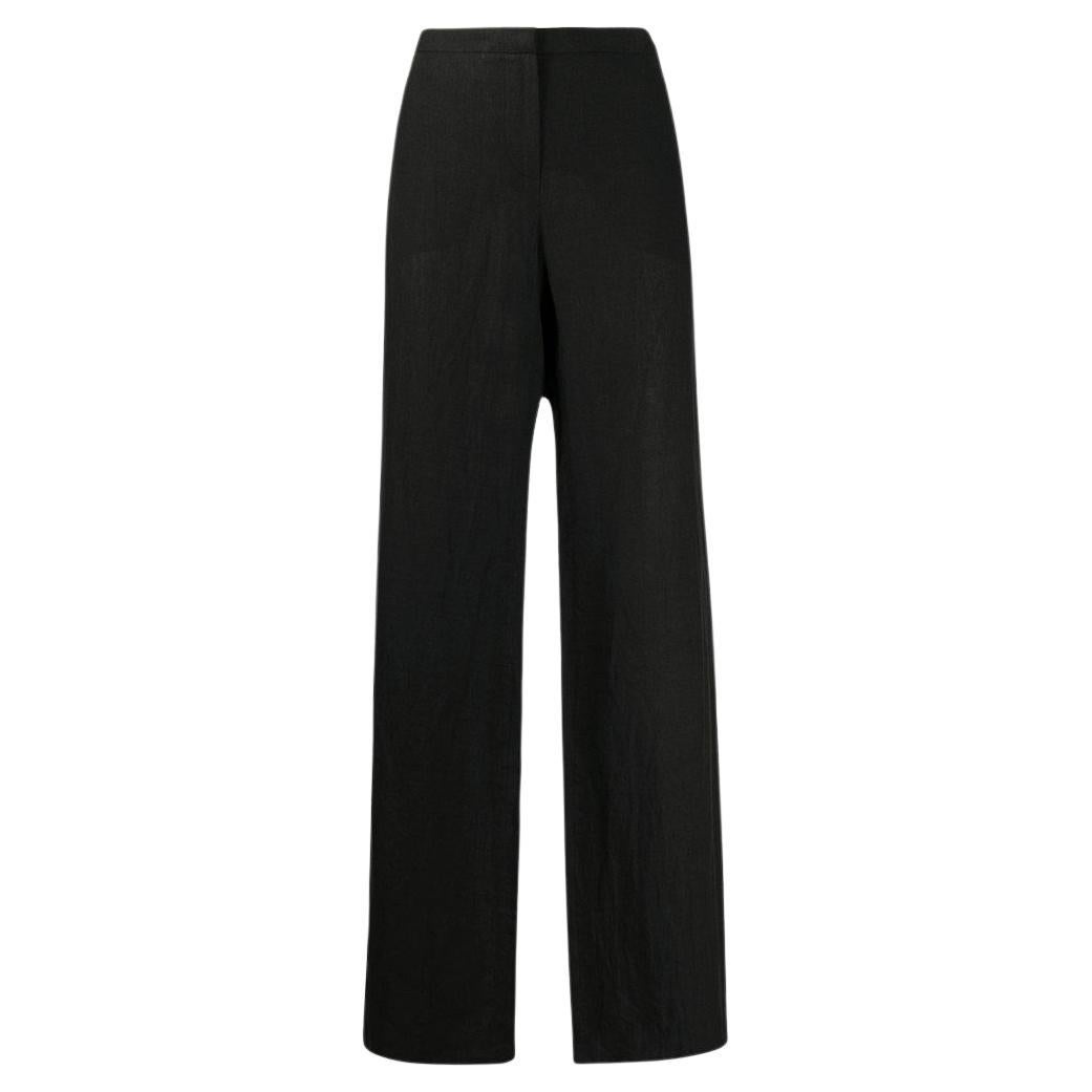 Romeo Gigli Vintage black linen 90s trousers For Sale at 1stDibs