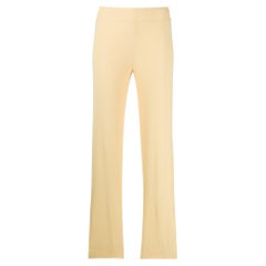 Romeo Gigli Vintage custard yellow straight 90s high-waisted trousers