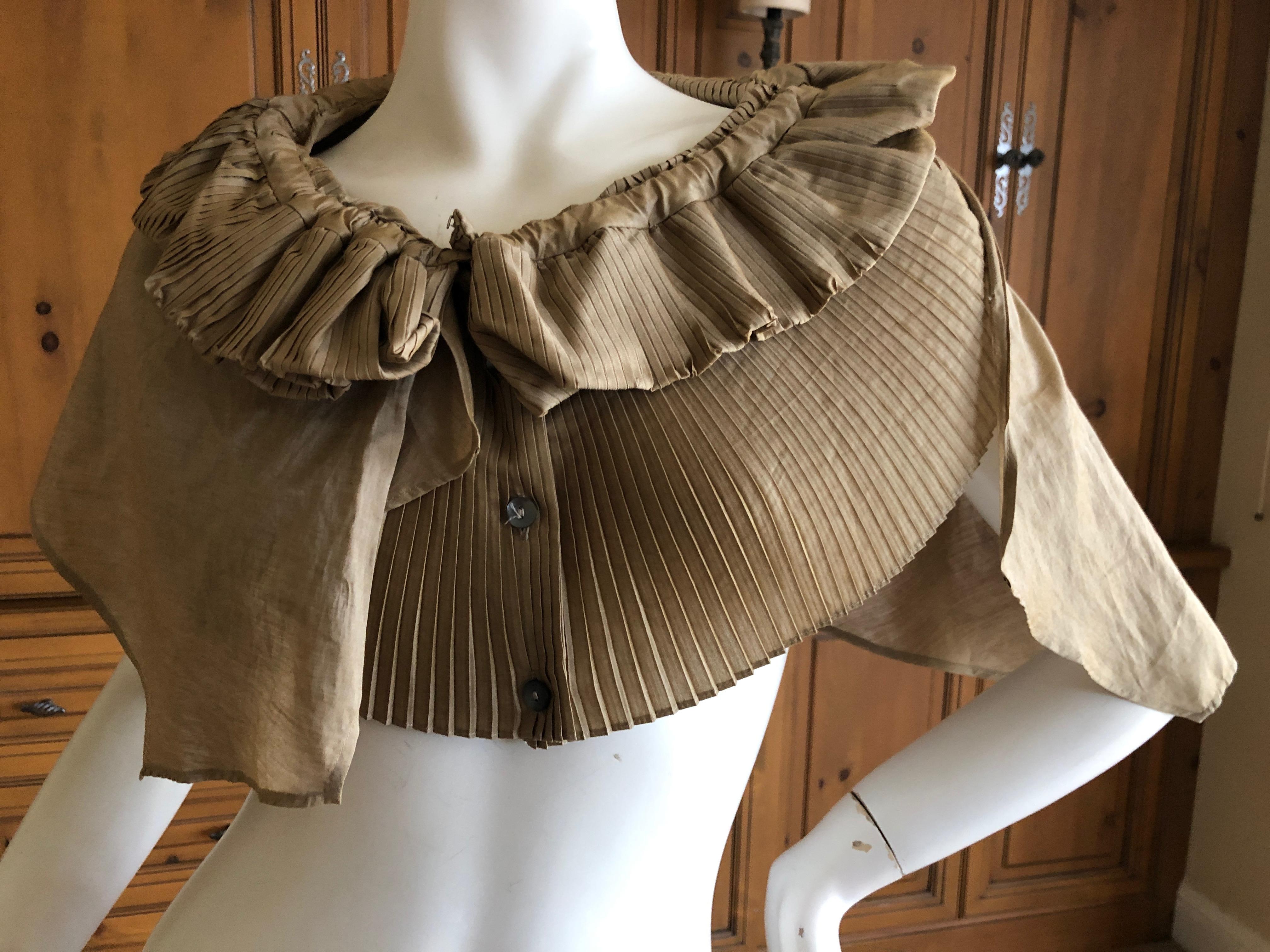 Brown Romeo Gigli Vintage Pleated Ruffled Collar For Sale