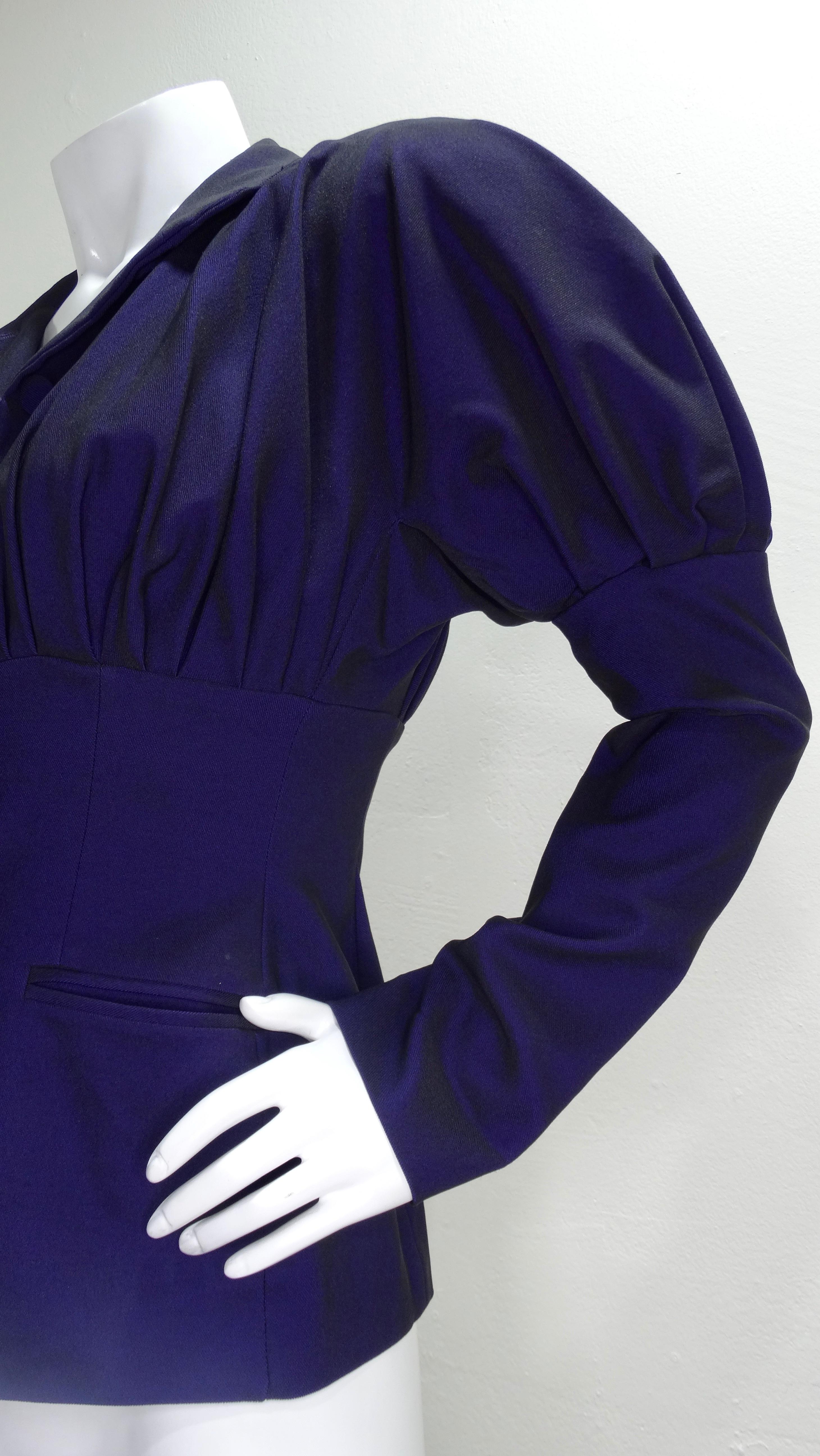 Noir Romeo Gigli - Blazer violet vintage en vente