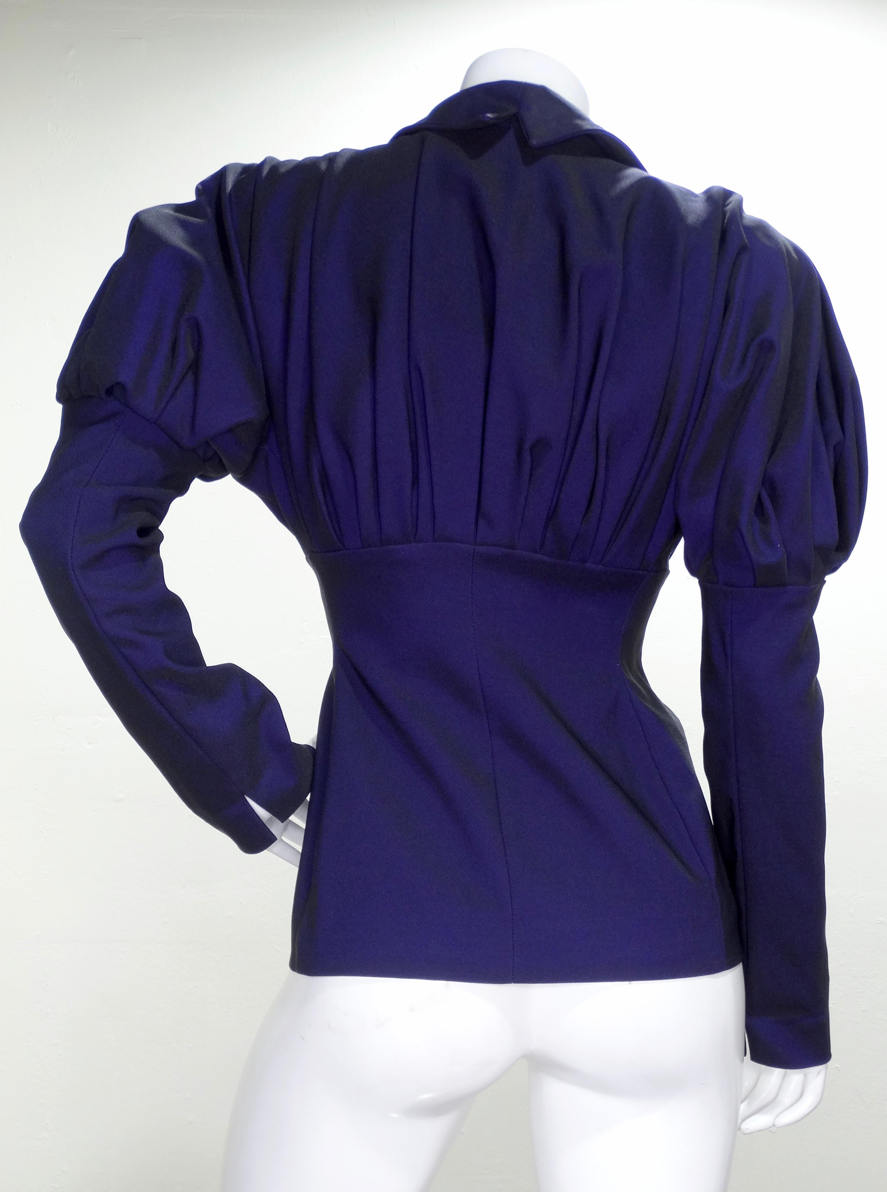 Black Romeo Gigli Vintage Purple Blazer For Sale