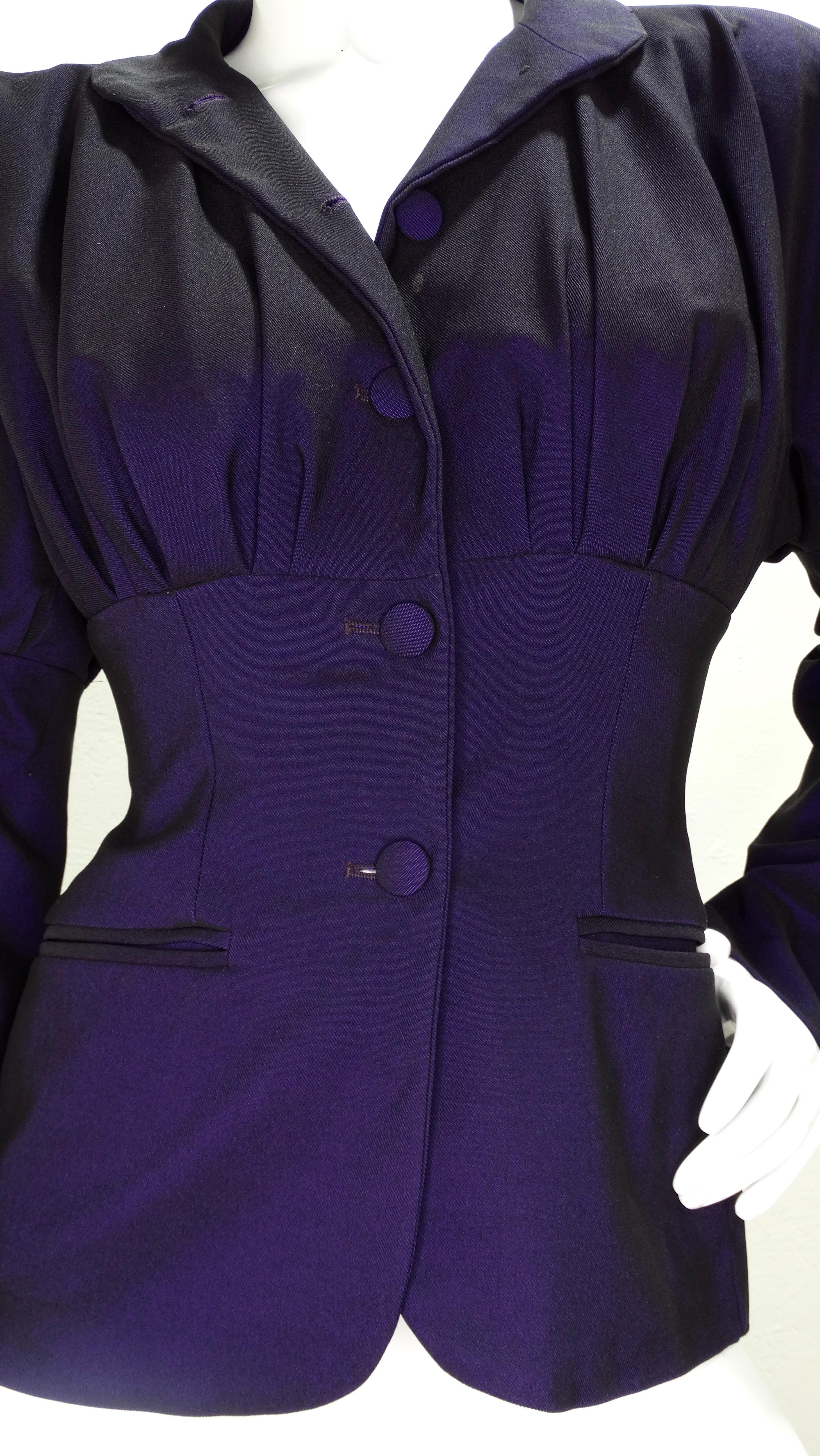 Romeo Gigli Vintage Purple Blazer In Good Condition For Sale In Scottsdale, AZ