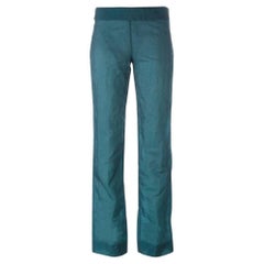 Romeo Gigli Vintage semitransparent petroleum blue 2000s high waisted trousers