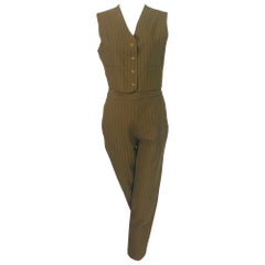 Romeo Gigli Woven Stripe Trouser and Vest set 1990s