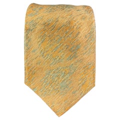 ROMEO GIGLI Cravate en soie marbrée jaune et bleu clair