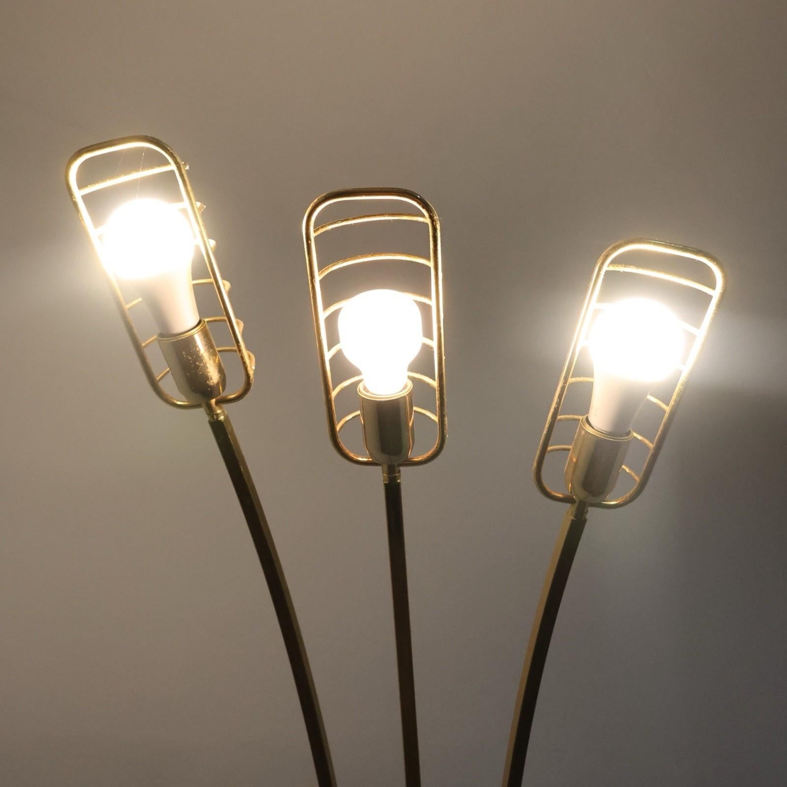 Romeo Rega Attr. Lampada Pavimento Hollywood Regency 1970's Design Modernariato en venta 3