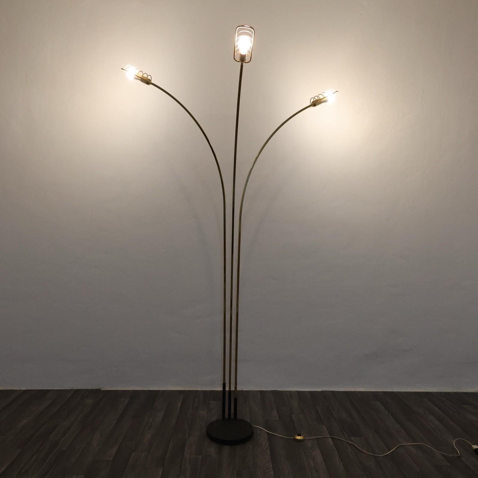 Romeo Rega Attr. Lampada Pavimento Hollywood Regency 1970's Design Modernariato en venta 4