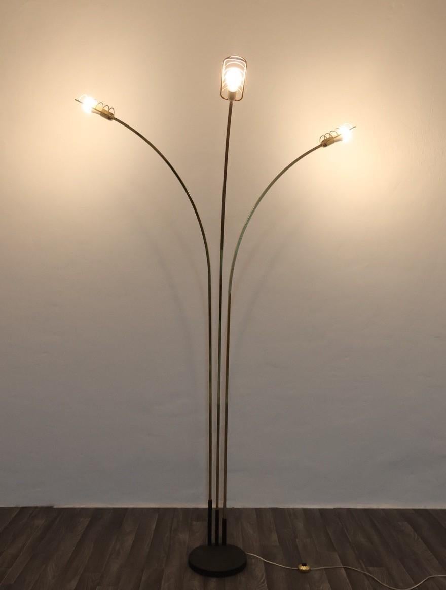 Romeo Rega Attr. Lampada Pavimento Hollywood Regency 1970's Design Modernariato en venta 7