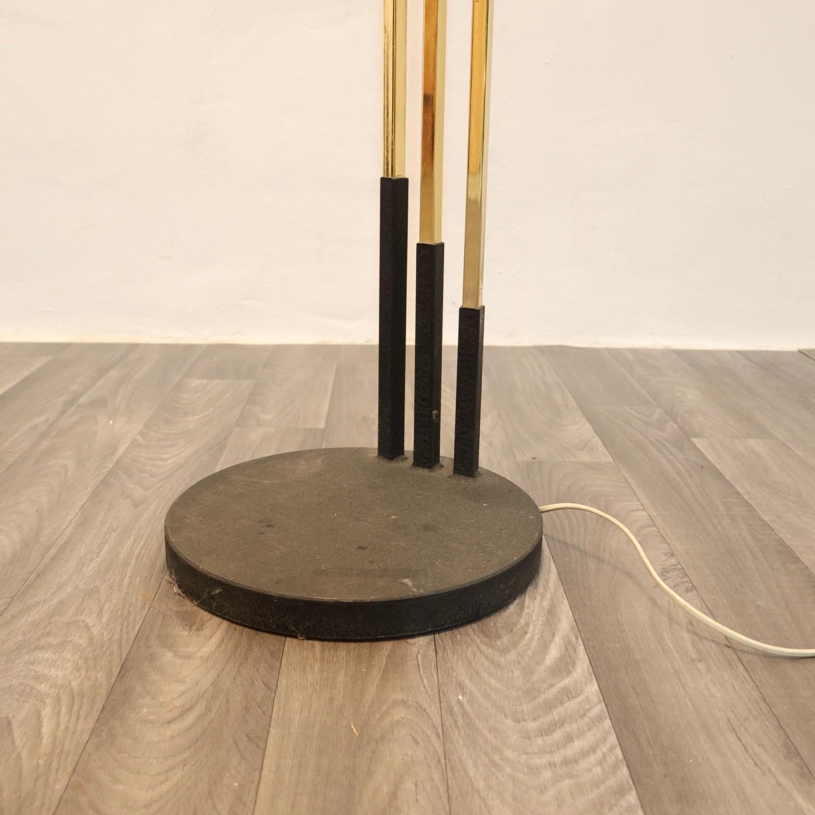 Romeo Rega Attr. Lampada Pavimento Hollywood Regency 1970's Design Modernariato Metal en venta