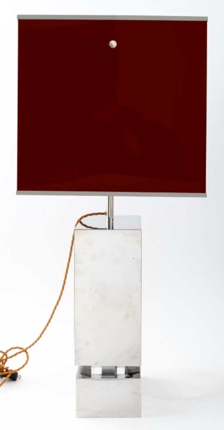 Romeo Rega Attr. Lucite & Chrome Table Lamp 4