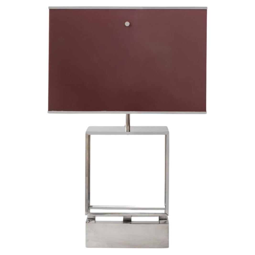 Romeo Rega Attr. Lucite & Chrome Table Lamp