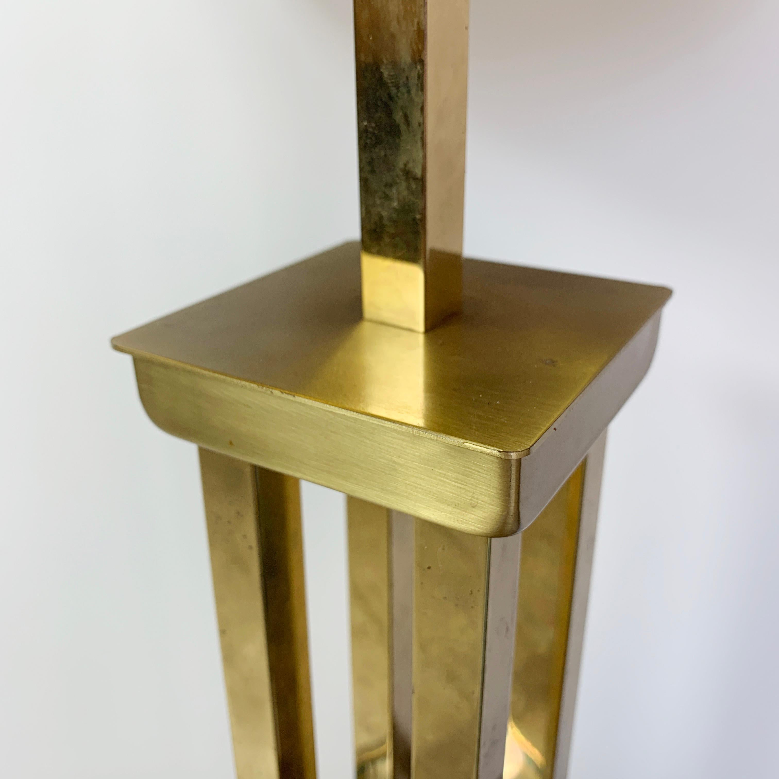 Mid-Century Modern Romeo Rega Attributed Gold Brass Table Lamp, 1970s For Sale