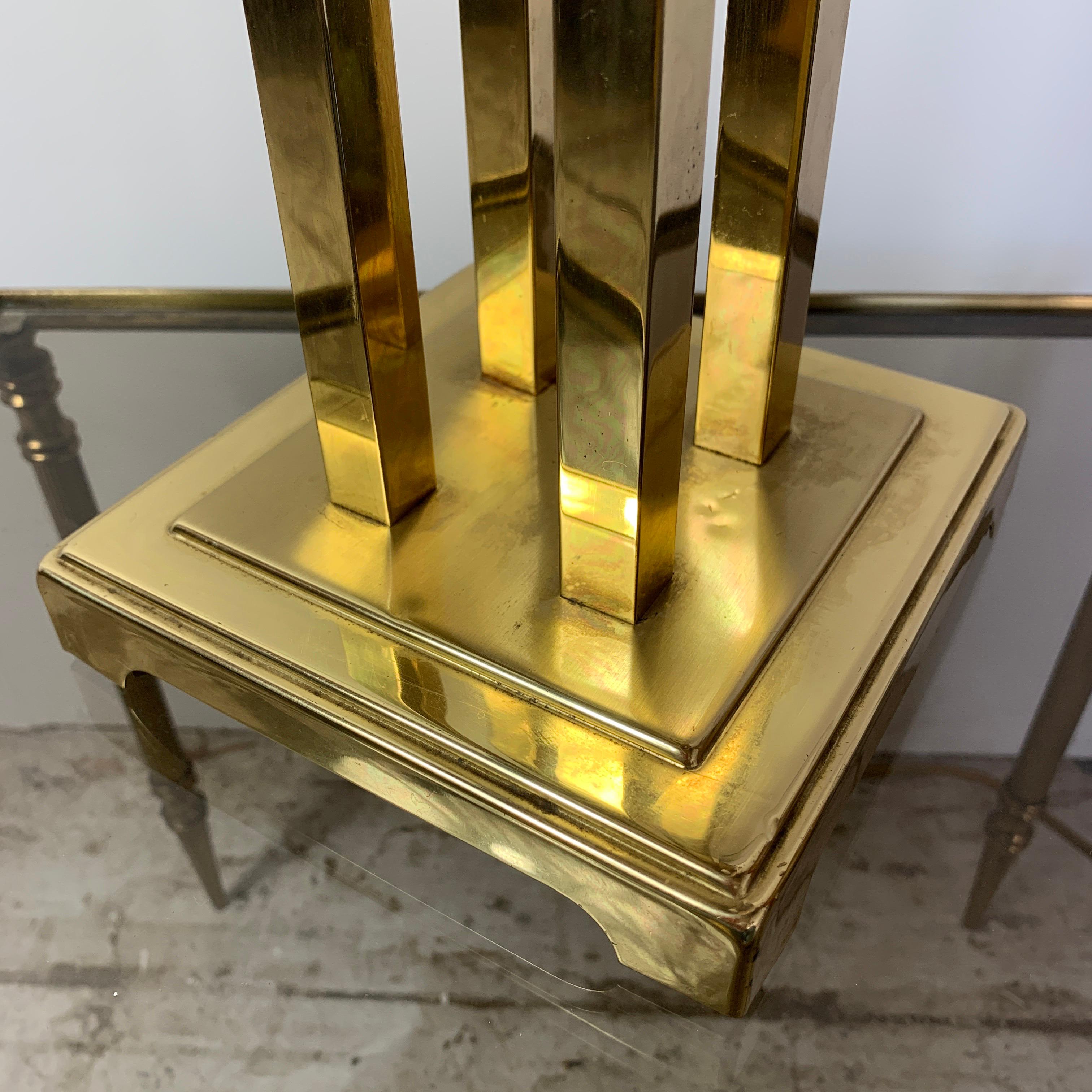 Romeo Rega Attributed Gold Brass Table Lamp, 1970s In Good Condition For Sale In Hastings, GB