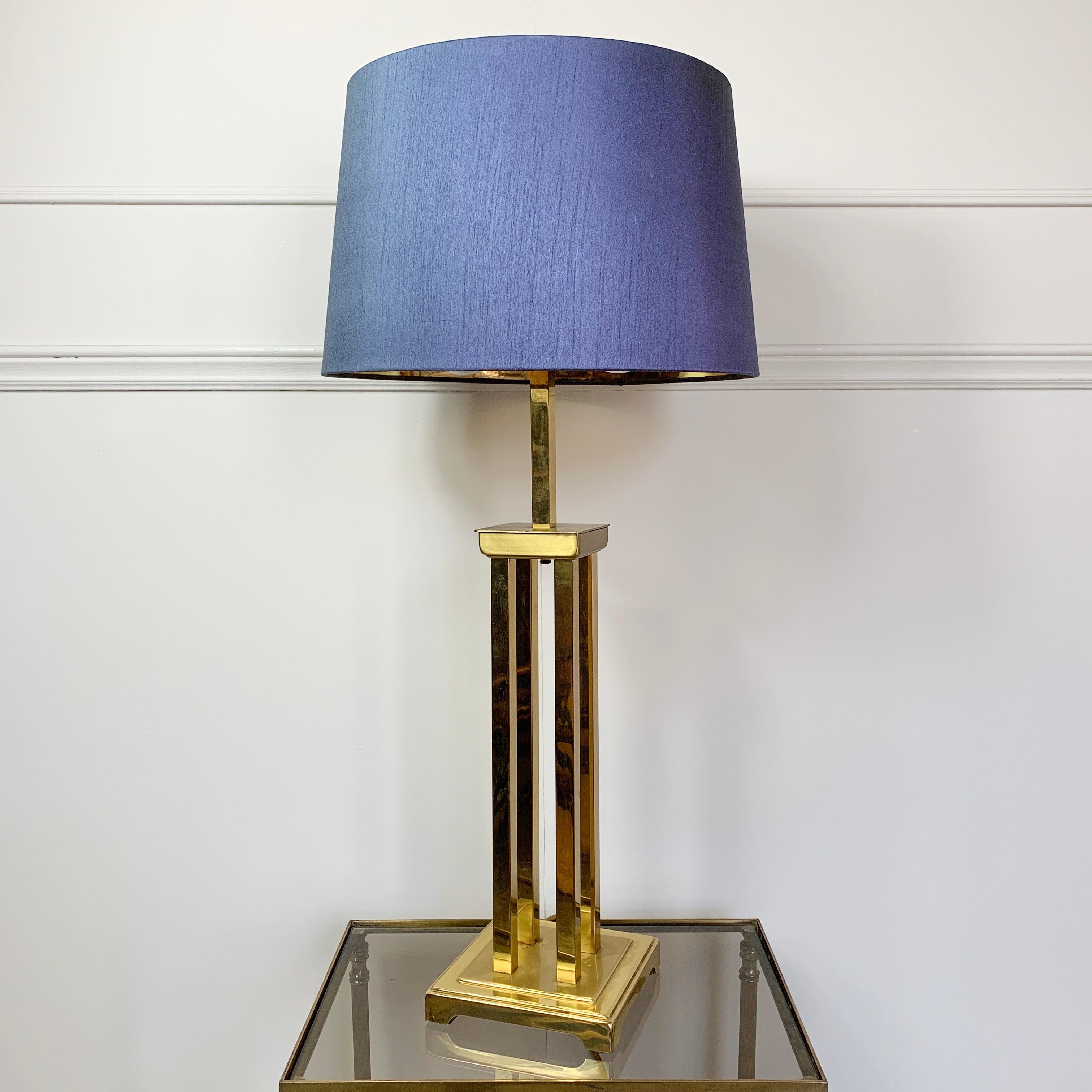 Romeo Rega Attributed Gold Brass Table Lamp, 1970s For Sale 2