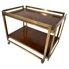 Carrello da bar Romeo Rega in ottone e Wood. Italia anni '70