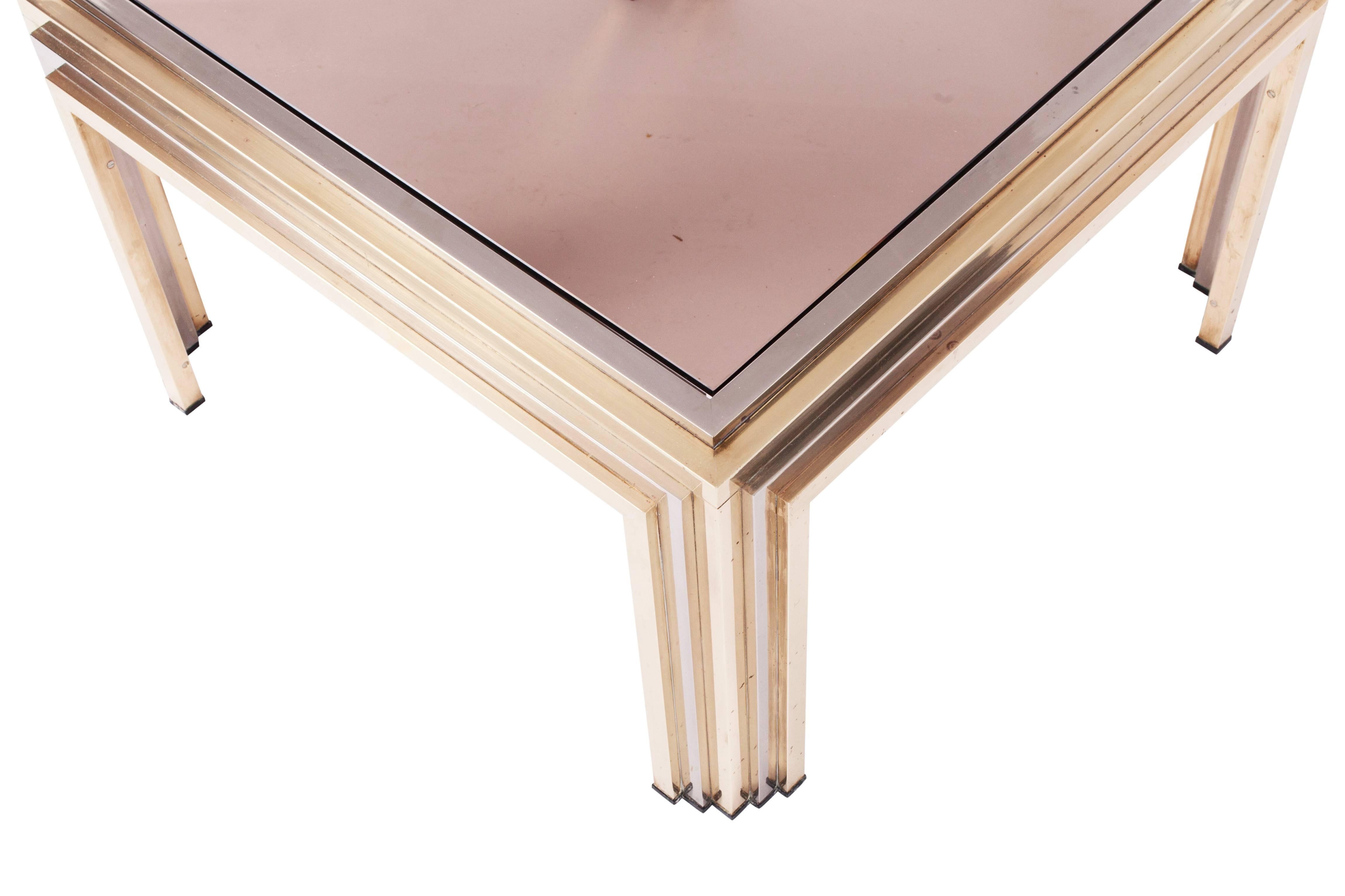 Romeo Rega Brass and Chrome Coffee Table 1