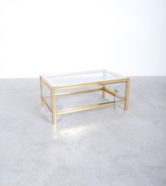 Romeo Rega Brass and Glass Vitrine Table, Italy, 1970