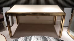 Romeo Rega, Brass and Marble-Top Midcentury Table Console, Italy, 1970