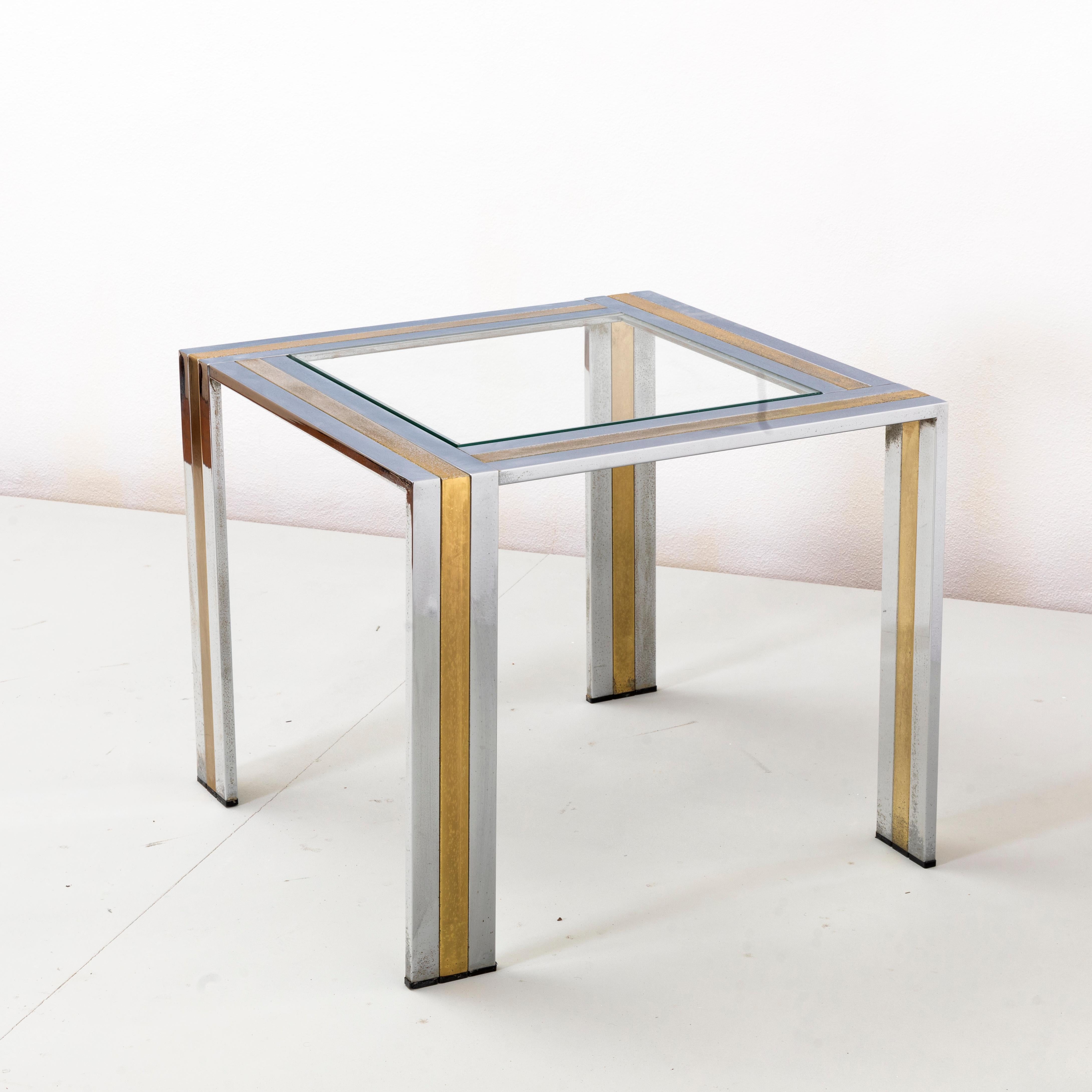 Romeo Rega, Brass and steel coffee table In Good Condition For Sale In London, GB