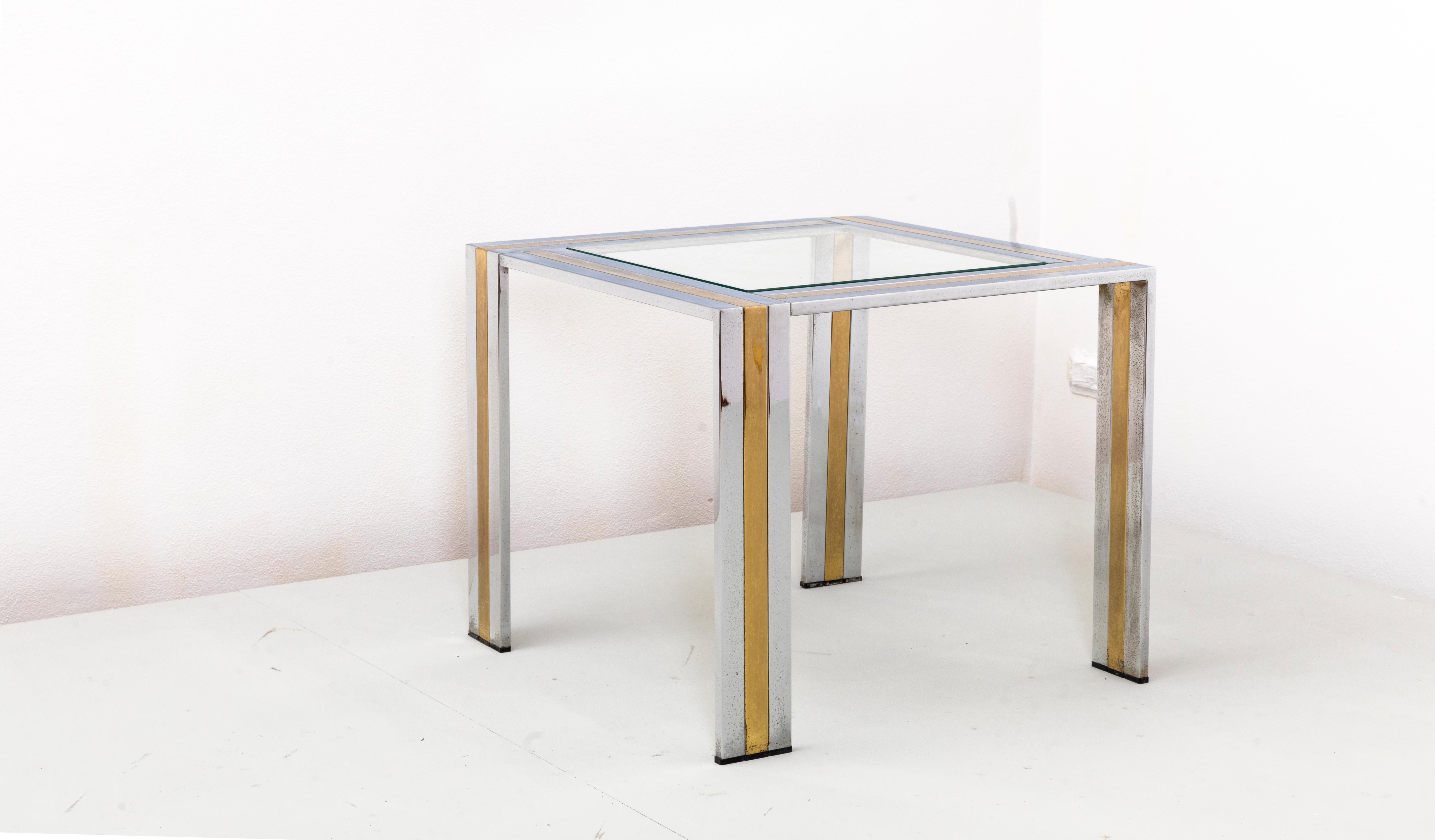 Romeo Rega, Brass and steel coffee table For Sale 1