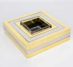 Romeo Rega, ottone, cromo e cristalli, circa 1970