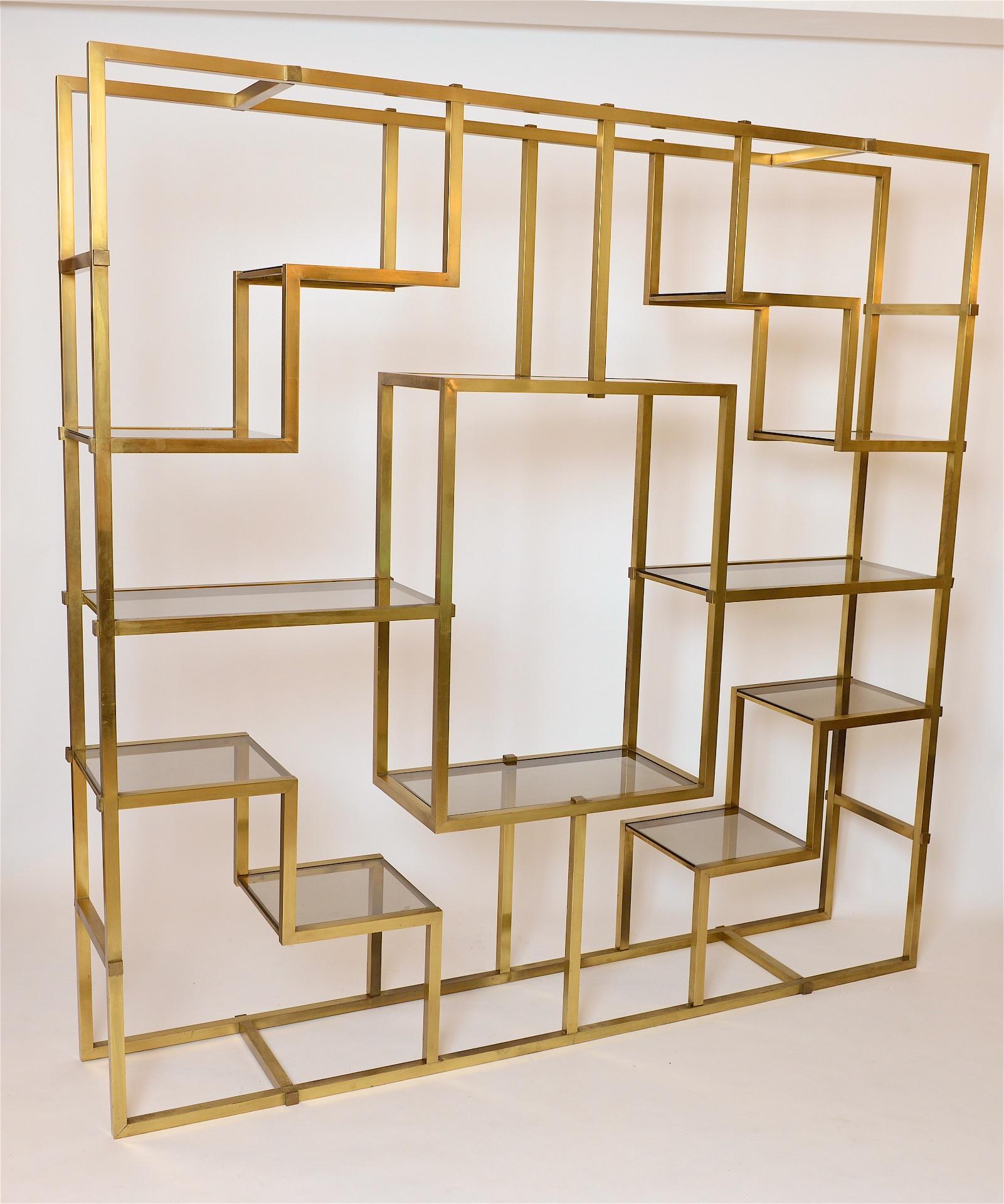 Mid-Century Modern Willy Rizzo Brass Étagère, circa 1970