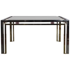 Romeo Rega Brass Glass Whit Details in Lucite Coffee Table, Italy, 1970s