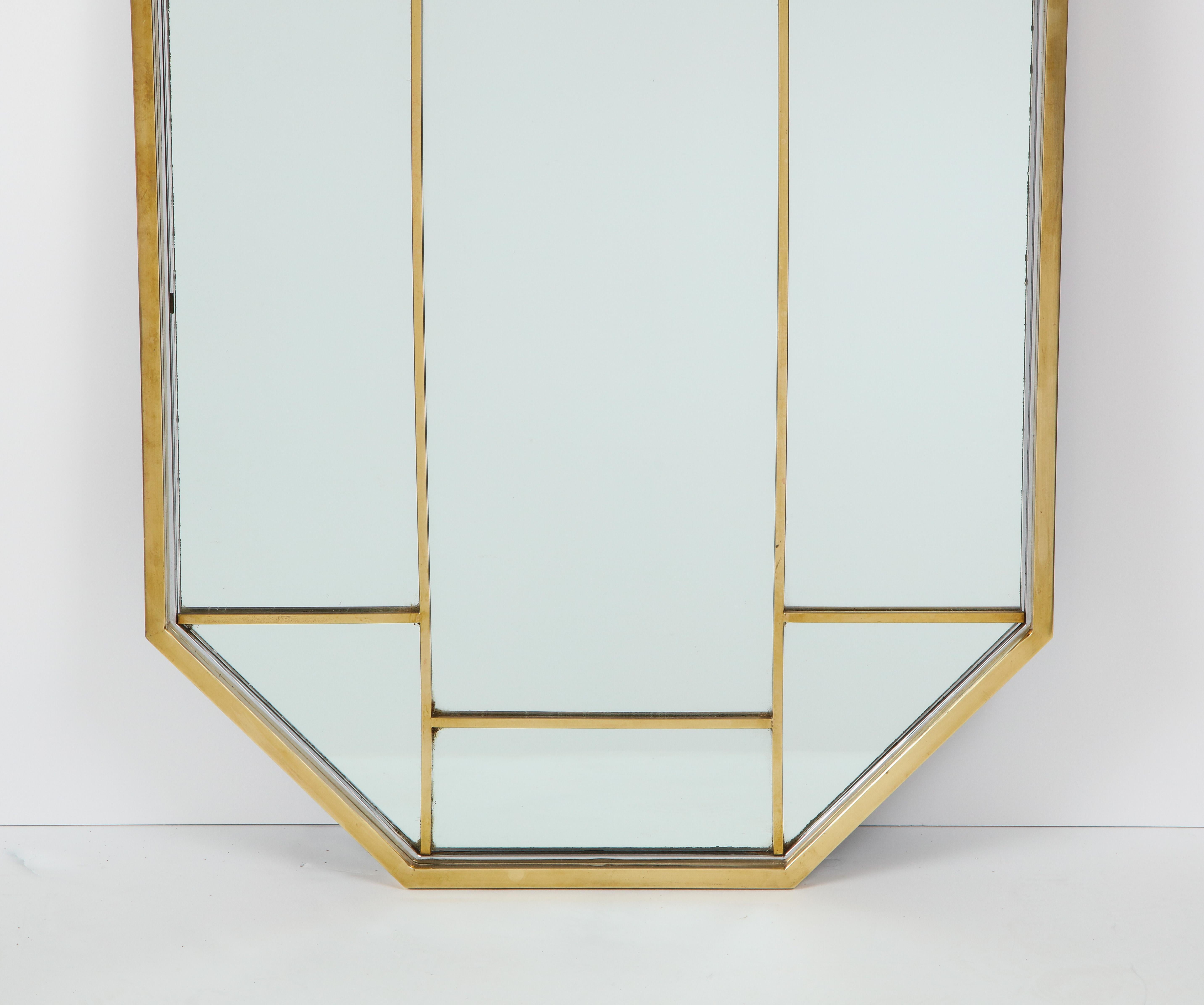 Mid-Century Modern Romeo Rega Brass Octagonal Mirror 