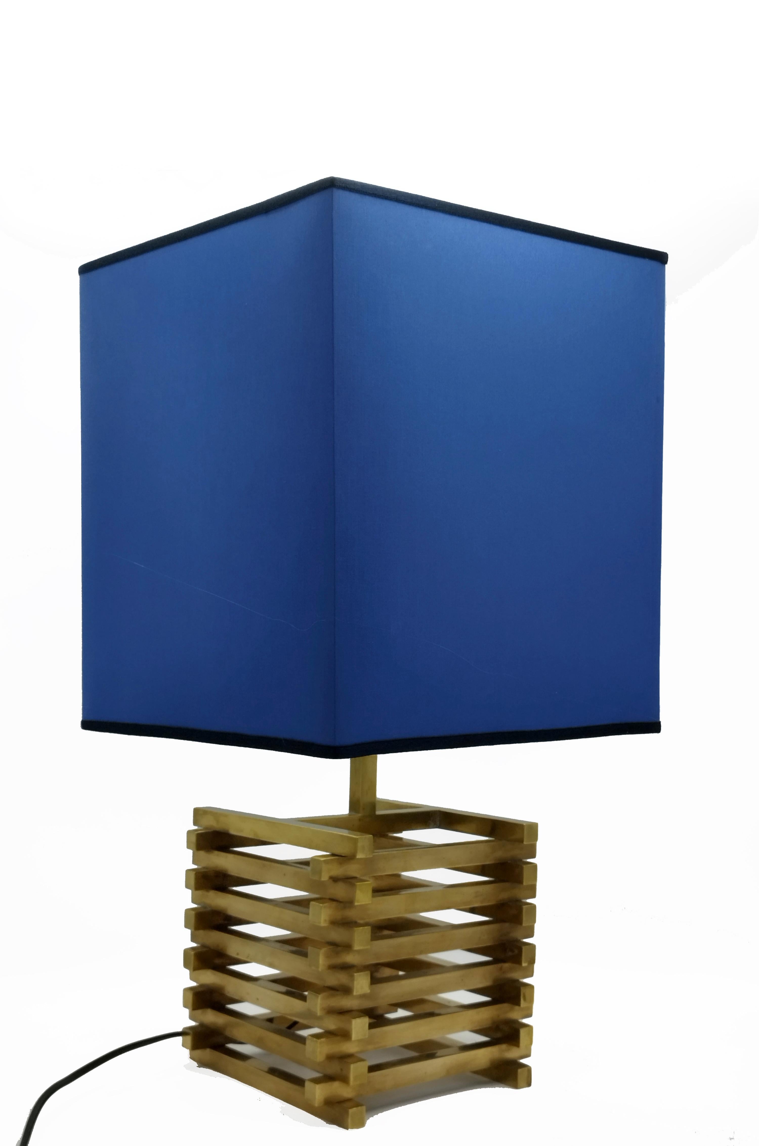 Mid-Century Modern Romeo Rega Brass Table Lamp, Italy, circa 1970s For Sale