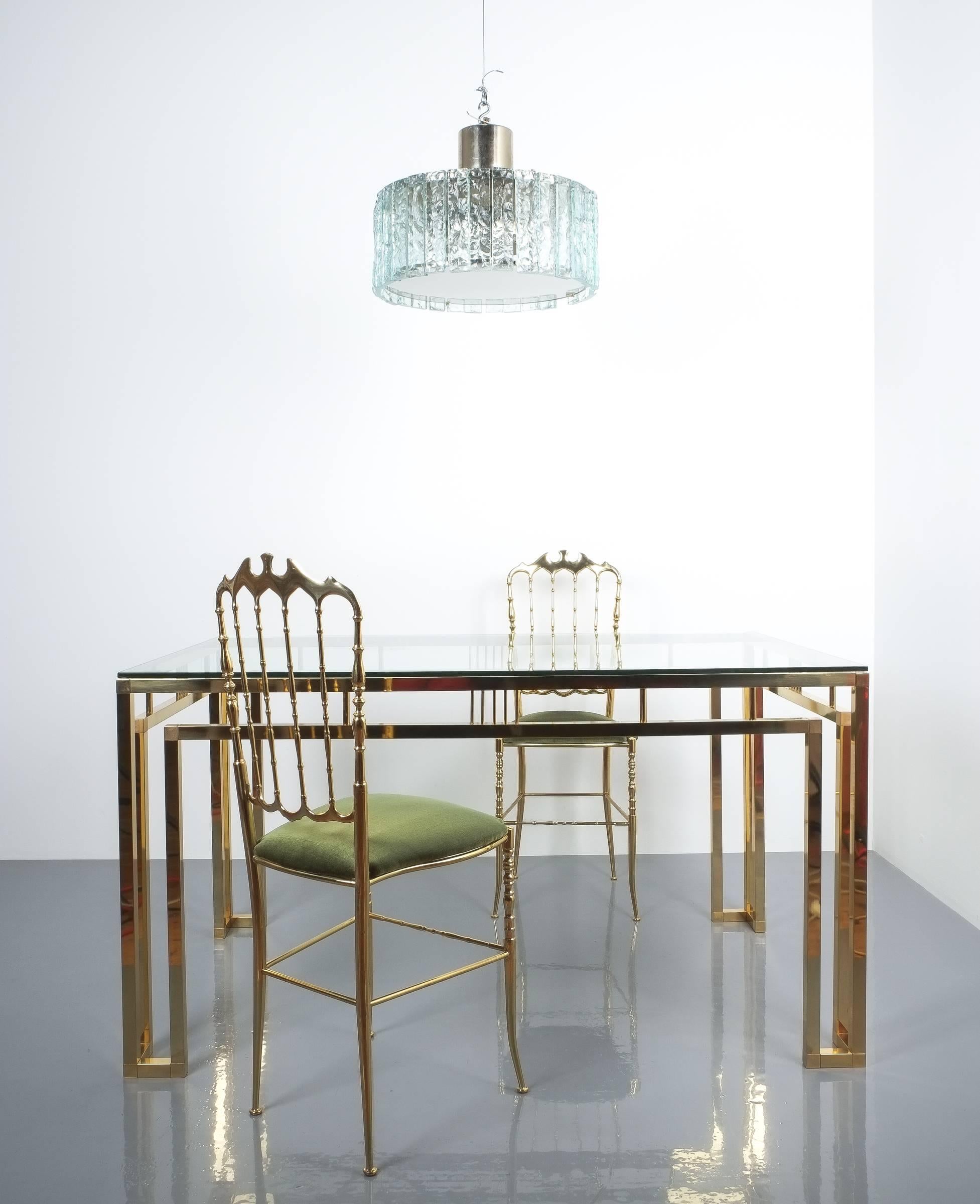  Breakfast or Dining Table Brass Glass, Italy, 1960 3