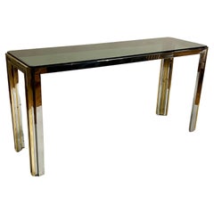 Table console Romeo Rega en chrome et laiton