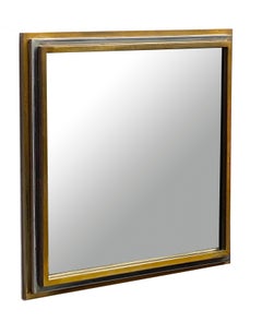 Miroir mural Romeo Rega en chrome et laiton, Italie, années 1970