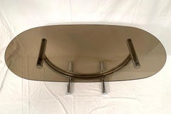 Romeo Rega Chrome, Brass and Glass Coffee Table